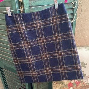 EUC Boden British Tweed Skirt, 4R, Navy Plaid